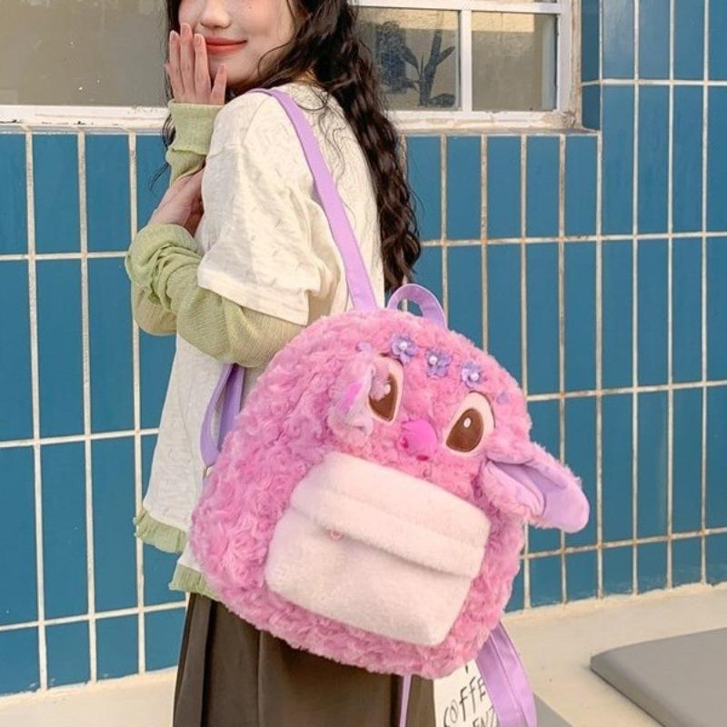 Pink Sakura Monster Hairy Backpack New Personalized Cartoon Large Capacity Girls Backpack