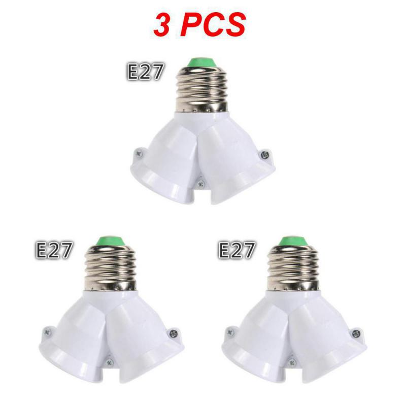 Screw E27 LED Base Light Lamp Bulb Socket E27 To E27/2-head Dual Head  Adapter Lamp Holder E27 Socket Bulb Holder