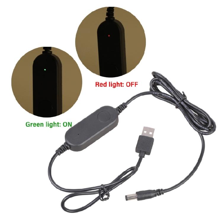 160cm USB 12V 12W Boost Power Cable Featuring LED Light Plastic Texture for Router Speaker LED Light Electronics