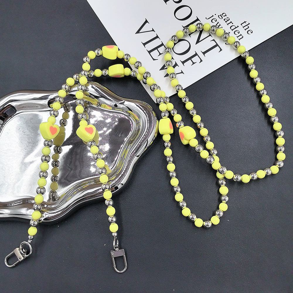 Beaded Pearl Love Crossbody Phone Chain Lanyard, Perfect Gift for Females.