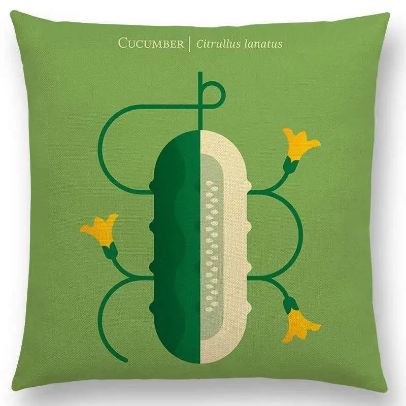 Urocze Owoce Warzywa Poszewka na Poduszkę Cytryna Ananas Awokado Jeżyna Cebula Burak Ogórek Poszewka na Poduszkę Ozdobną na Sofę
