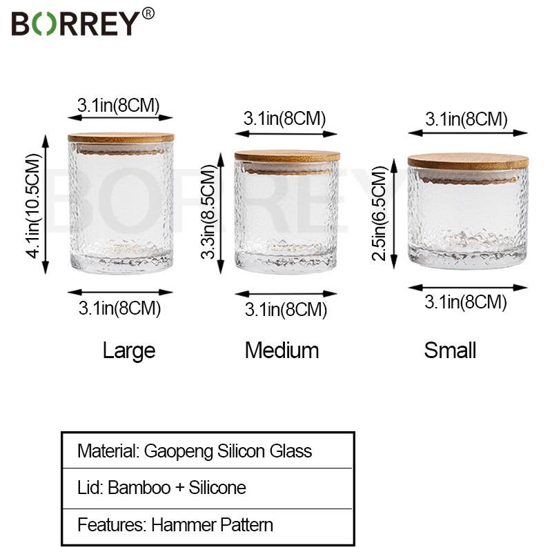 BORREY Gehämmertes Glas Vorratsglas Versiegelte Dosen mit Deckel Flaschen Mason Einmachgläser Gewürzgläser Kaffee Süßigkeiten Aufbewahrungsflasche Teedose Küchenkanne