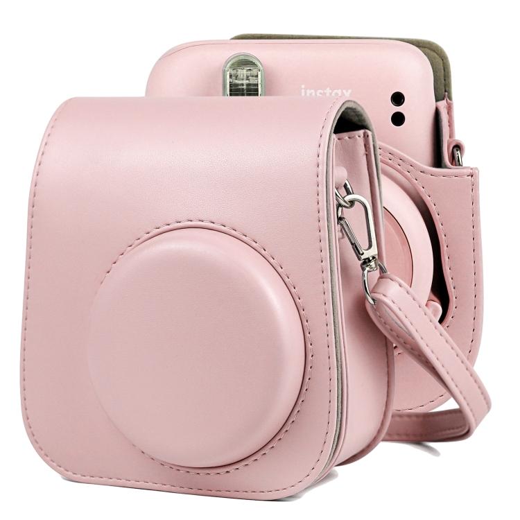 Solid Color Full Body Camera Leather Case Bag with Strap for FUJIFILM Instax Mini 11