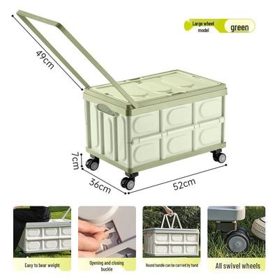 Folding Car Trunk Picnic Storage Box with Wheels