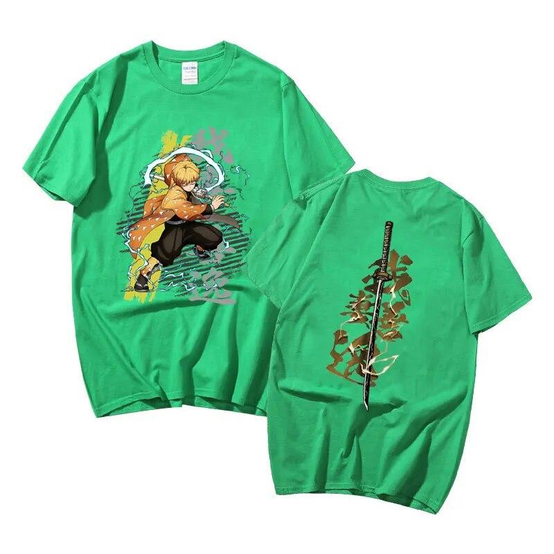 Anime Demon Slayer Agatsuma Zenitsu T-shirt imprimé graphique unisexe femmes mode unisexega t-shirts dessin animé Kimetsu No Yaiba t-shirt surdimensionné