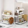 Cream Style 3-Tier Stainless Steel Kitchen Spice Rack