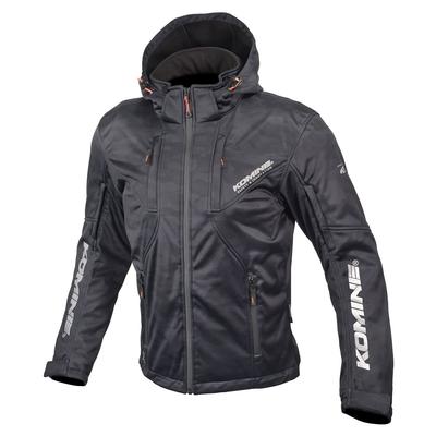 Motocyklová bunda, ochranná softshellová parka 1288, pro všechna roční období, chránič, standard CE, úroveň 2, standard CE, větruodolnost, KOMINE, černá, Ca XL