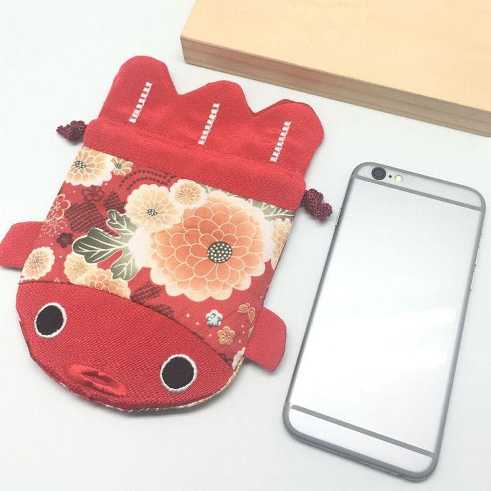 Red Color Bag Gold Fish Shape Handbag Cartoon Animal Festive Sugar Bag  New Year