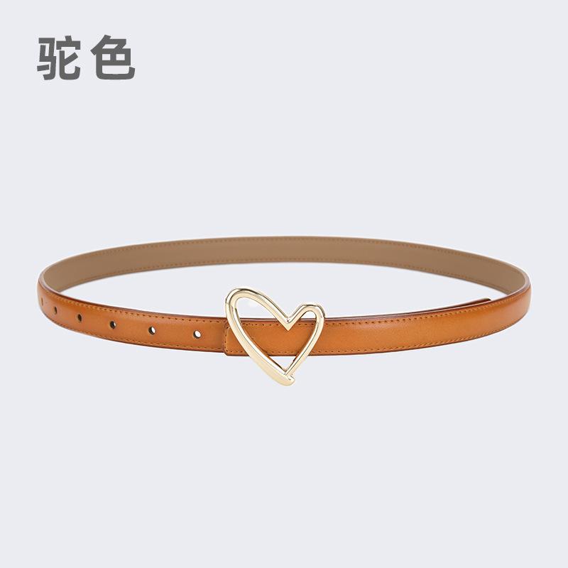 Ladies Belt Jeans Decorative Belt Wind Simple Leather Belt Trendy Love Buckle