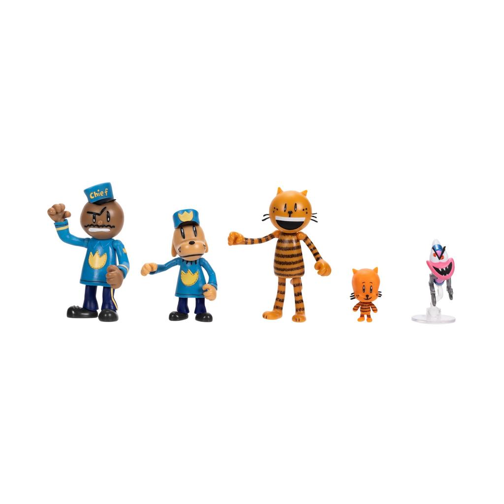 Dog Man Movie Action Figure Multi-Pack Set with 2.5-Inch Scale Figures - Dog Man Movie Toys Inspired by Lil' Petty, The Chief, and Flippy!