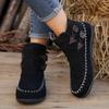 Winter Fashion Suede Women Chelsea Boots Ladies Button Design Ankle Casual Shoes Female Flats Botas Mujer Plus Size 43