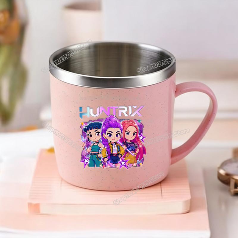 KPop Demon Hunters Children Home Water Cups Cartoon Stainless Steel Milk Mugs School Office Coffee Tea Adorable Girl Drink Cups