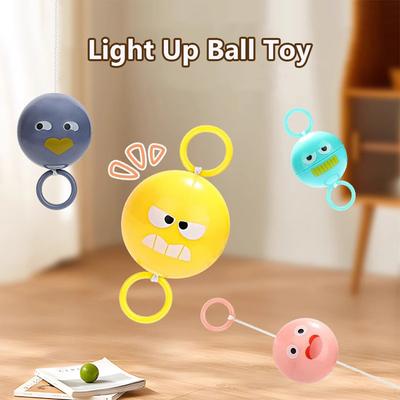 Luminous Pull String Whistle Flyball Toy Cartoon Candy Shape Flywheel Spinner Light Up Toy Balls Educational Toy Gifts For Kids
