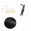 Black Double Ponytail Pet Hairpiece Funny High Temperature Fiber Animal Wig Realistic Universal Cosplay Wig Party Dress Up
