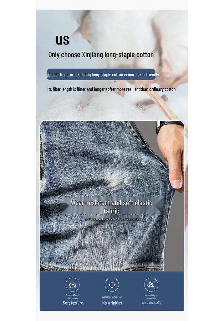 Men's Plus Size Wide Leg Multi-Pocket Workwear Denim Pants