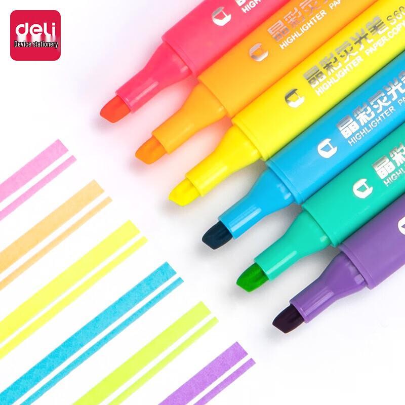 Deli Crystal 6-Color Highlighter Set