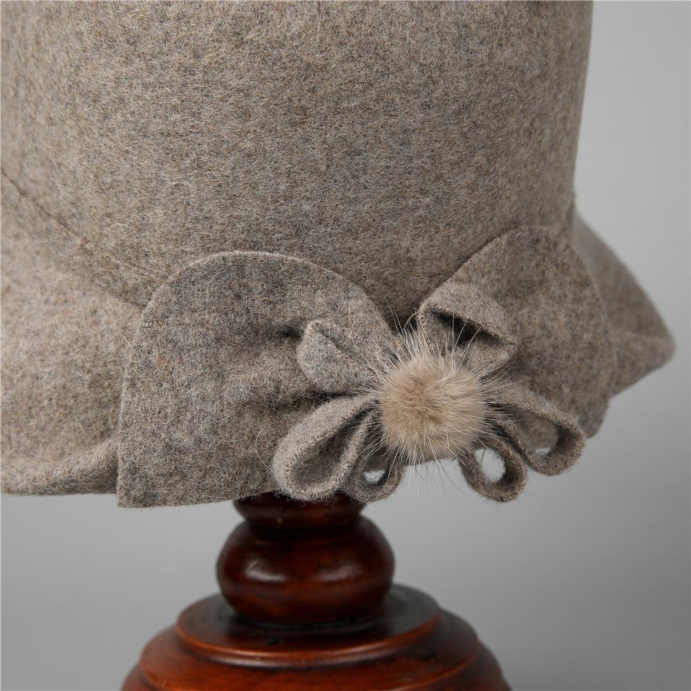 Middle-aged Hat Autumn and Winter Wool Warm Fisherman Hat Elegant Bucket Hat