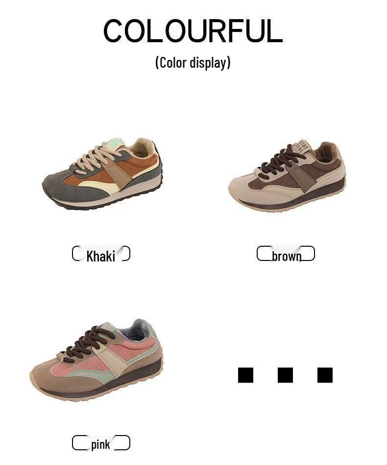 Women's Versatile Retro Casual Sneakers - German Design Autumn/Winter Microfiber Leather Dad Shoes