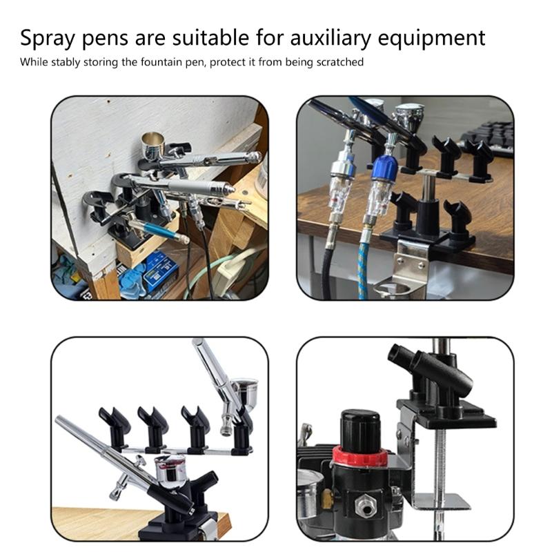Drehbarer Sprühpistolen-Ständer Halter Halterung für 6 Pinsel Legierung Kunststoff Konstruktion Wesentliches Werkzeug für Modellbau-Enthusiasten