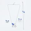 Flora Romantic Sparkling Four Leaf Clover Zircon Set Copper Women's Jewelry Anniversary Dating Earrings Necklace Ring Bracelet