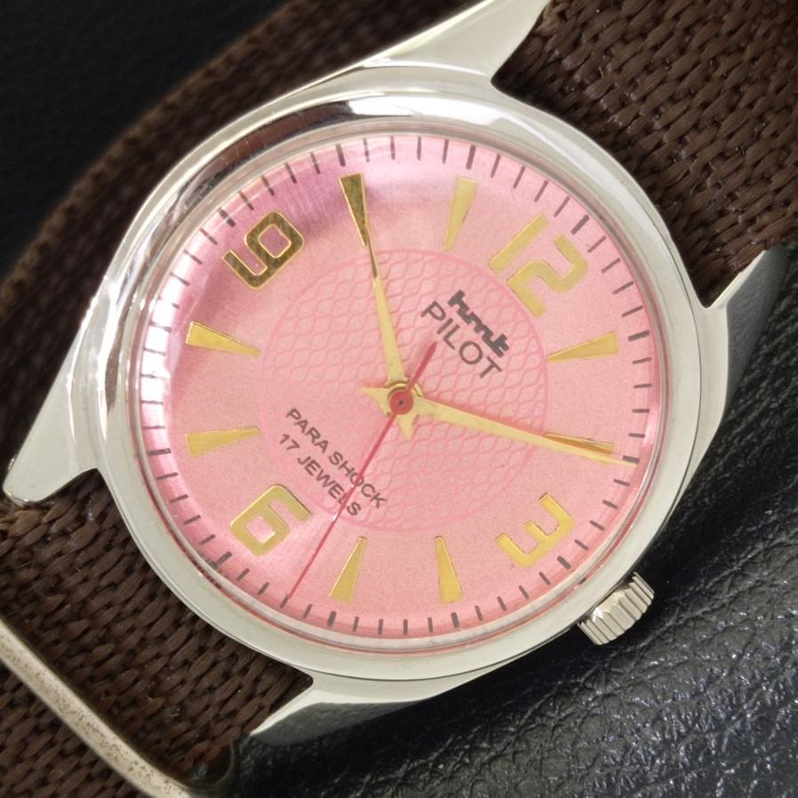 

HMT PILOT INDIAN РУЧНОЙ ПОДЗАВОД МУЖСКИЕ ЧАСЫ С РОЗОВЫМ ЦИФЕРБЛАТОМ a430330-2 R102-a430330