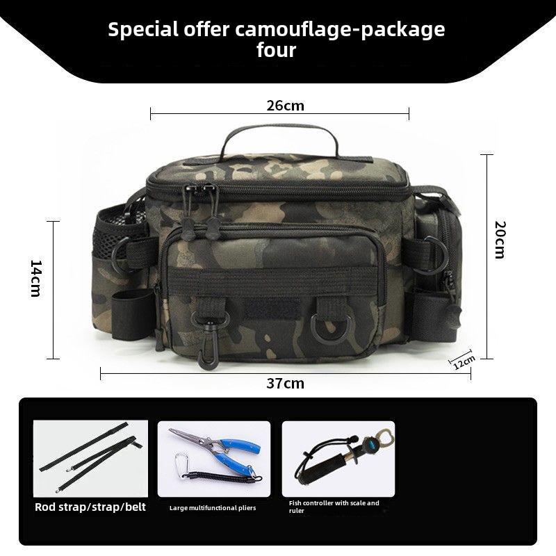 "Luya Multifunctional Waterproof Fishing Gear Waist & Messenger Bag – Large Capacity Rod & Storage Bag"