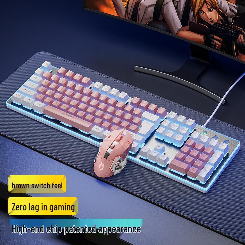 Mechanical Wired/Wireless Gaming Keyboard, Mouse, & Headset Set