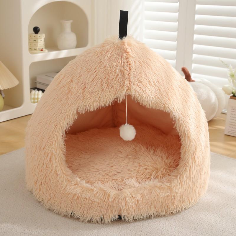 Cozy Winter Pet Bed Cats Small Dogs Plush Warm Nest With Deep Sleep Design Indoor Use