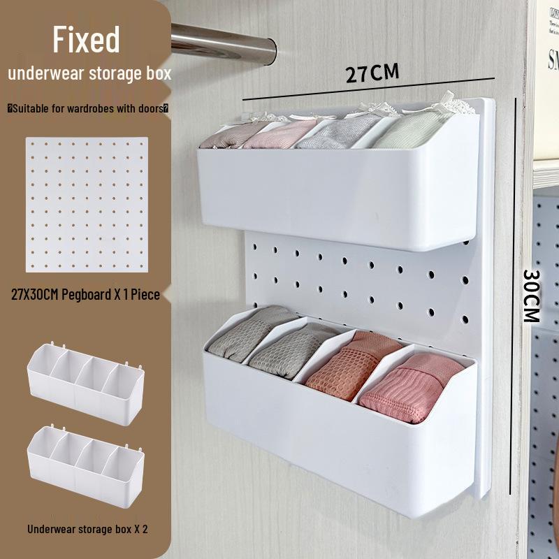 Wall-Mounted No-Drill Pegboard Storage Shelf for Kitchen and Dorm Room