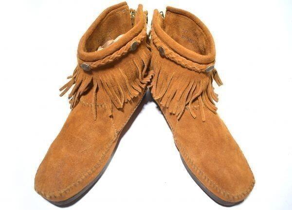 USA Minnetonka Hi-Top Stiefel mit Reißverschluss hinten [8/24.5-25.0/Damen/Braun](GEBRAUCHT)