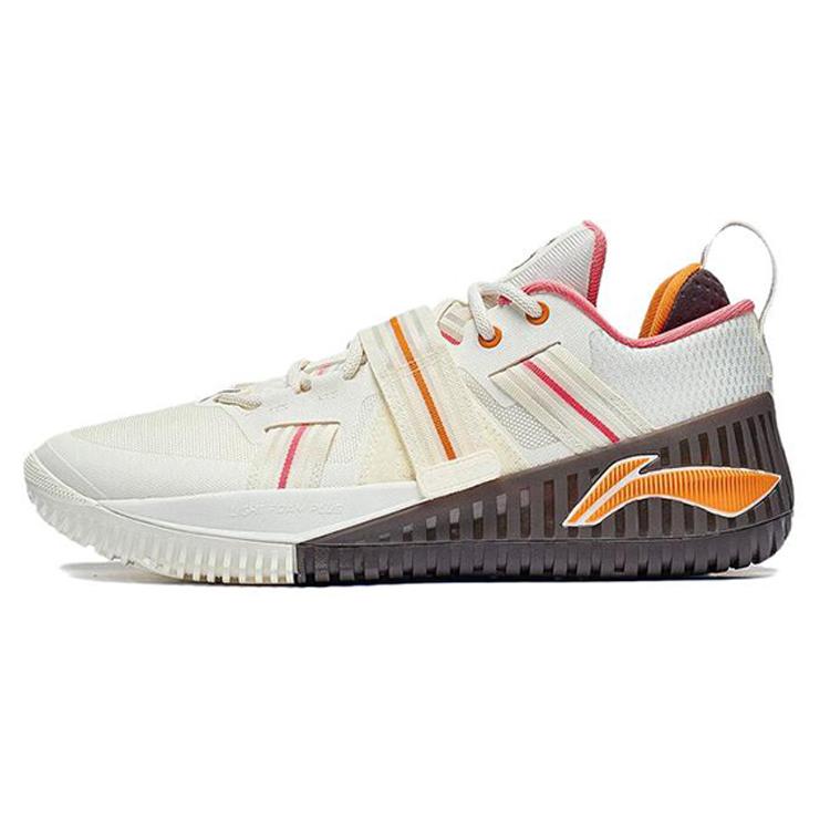 New LiNing Rage Anti Slip Wear Resistant Low Top Sprint Long Distance Running Training Running Shoes Men's Ecru ABFT027-5