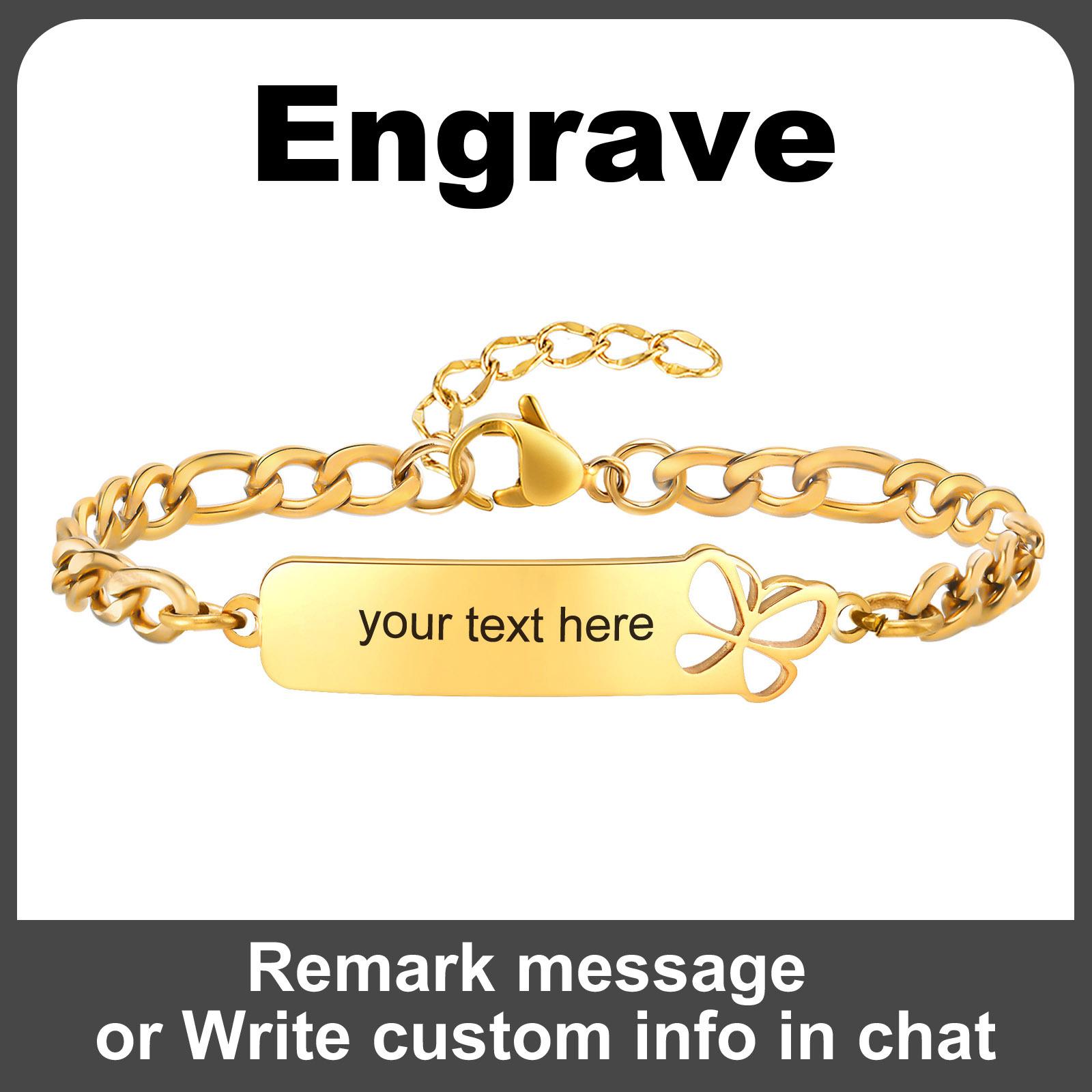 

Gold Plated Customzied ID Bracelet Baby Gift, Personalized Figaro Chain Name Bracelets For Kids Newborn Toddler Child Girl Boy