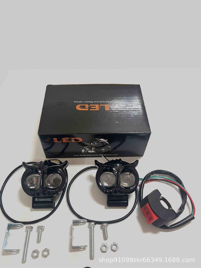 Motorcycles Led Headlight Spotlight Car Dual Color Owl Fog Light for Car Scooter Auxiliary Lamp Motorcycle Accessories Lights