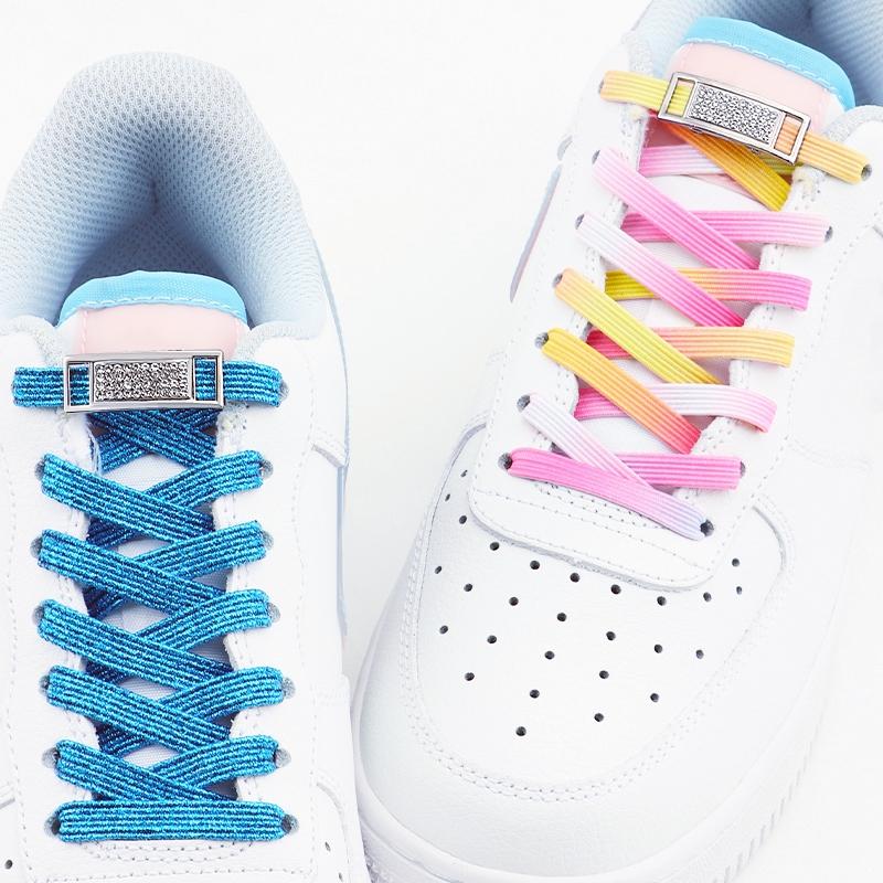 No Tie Shoe Laces Diamond Lock Shoelaces Without Ties Glitter Elastic Laces Sneakers Tennis Flat Shoelace Shoes Accessories