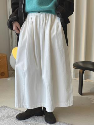 Louvre Korean Style High Waist Buttoned Elastic 3D Slimming Long Skirt - Women's Casual Spring Collection