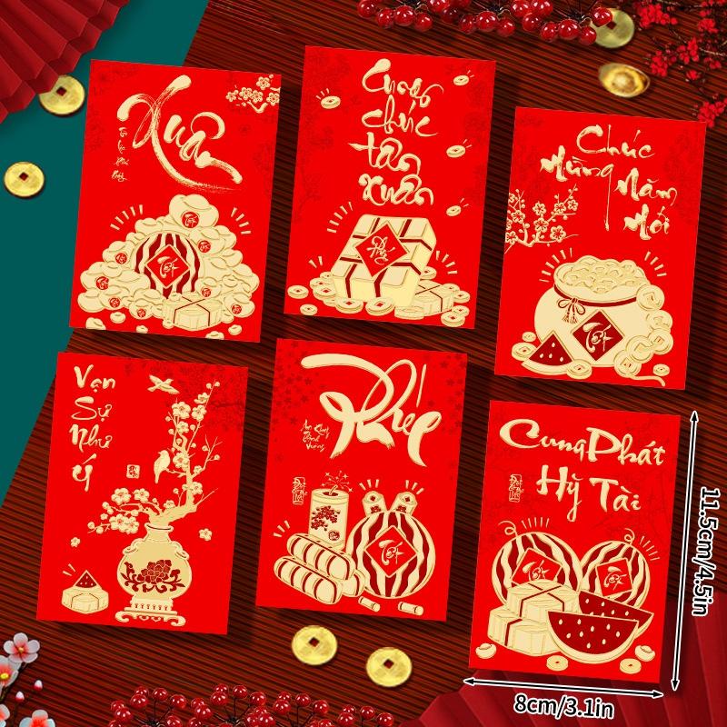 4/6Pcs Chinese New Year Red Envelopes Money Pockets Horse Year Spring Festival Gifts Chinese New Year Gifts For Kids