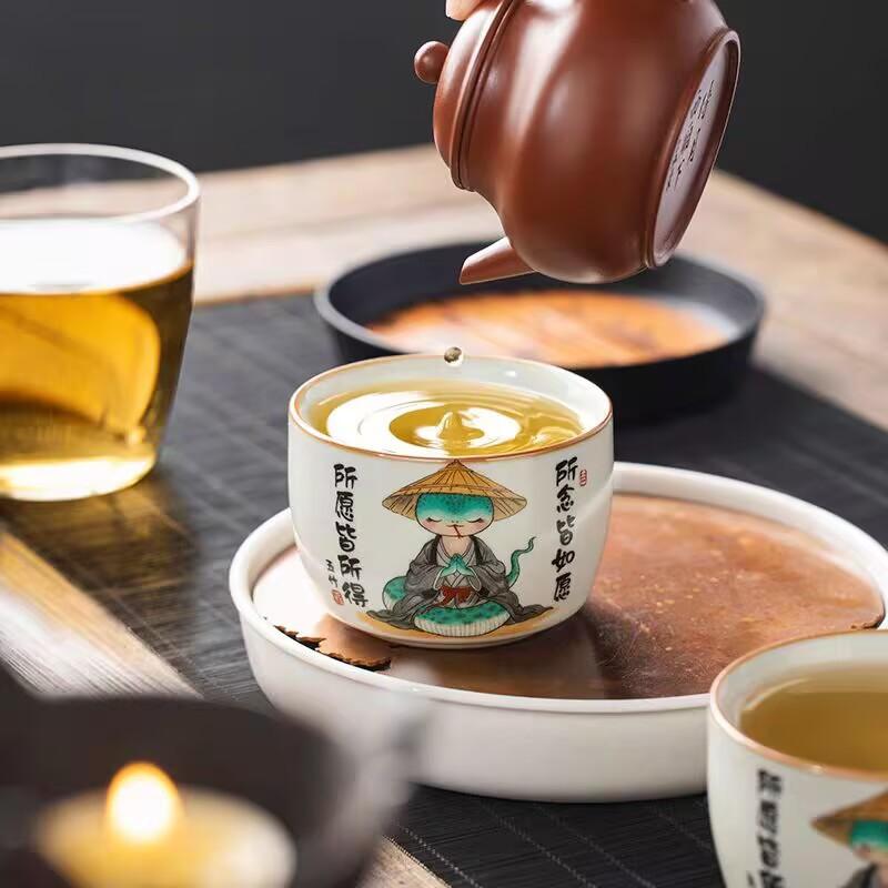 Ru Kiln Gets Everything You Want, Master Cup Ceramic Personal Special Tea Cup, High-End Exquisite Tea Cup Tea Set
