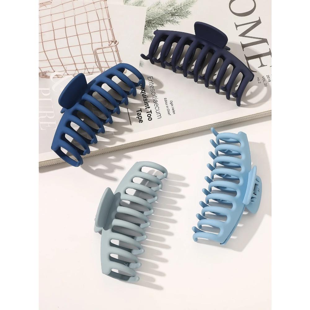4 Pcs Large Mixed Colors Hair Claw Clips For Thin Hair Thick Hair Non-Slip Hair Grip Styling Accessories For Women And Girl Quality