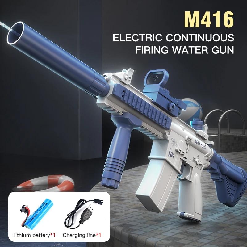 M416 Water Gun Electric Pistol Shooting Toy Summer Beach Outdoor Full Automatic Shoot Fun Toy For Children Boys Girl Adults Gift