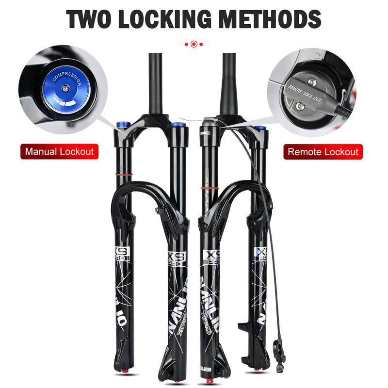 Воздушная вилка Nanlio X9 PRO для MTB 26 27.5 29 дюймов, стойки 34 мм, ход 140/160 мм, масляное демпфирование, BOOST QR