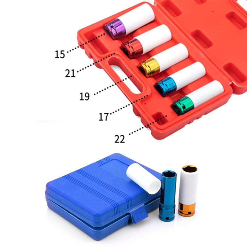 3/5set Drive Wheel Protector Impact Socket Impact Sleeve Set Durable Plastic Sleeves 15mm/17mm/19mm/21mm/22mm