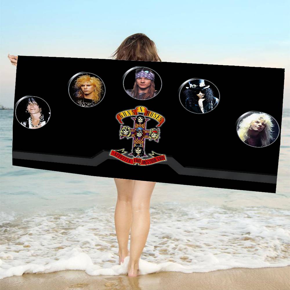 Rock Music Band G-Guns N Roses Microfiber Printed Beach Towel Mountain Climbing Yoga Beach Swimming Running Absorbent Soft Towel