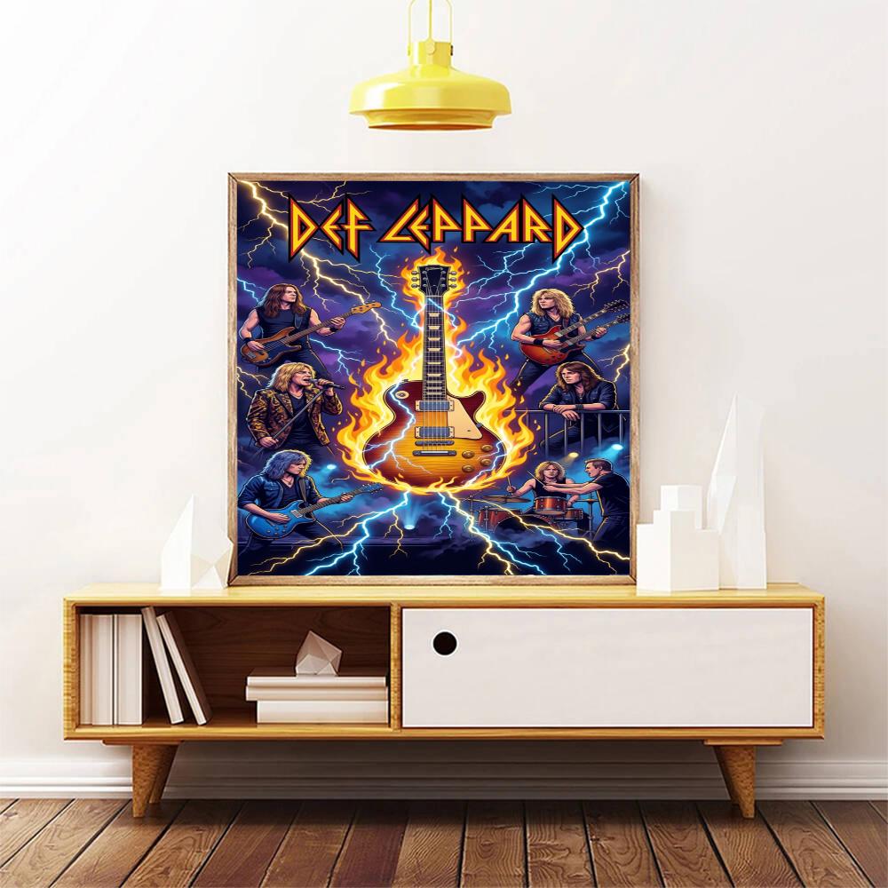 Def Leppard 5D Diamond Painting Round Diamond Rhinestones Mosaic Diamond Embroidery Wall Paintings Rhinestones Gift Frameless