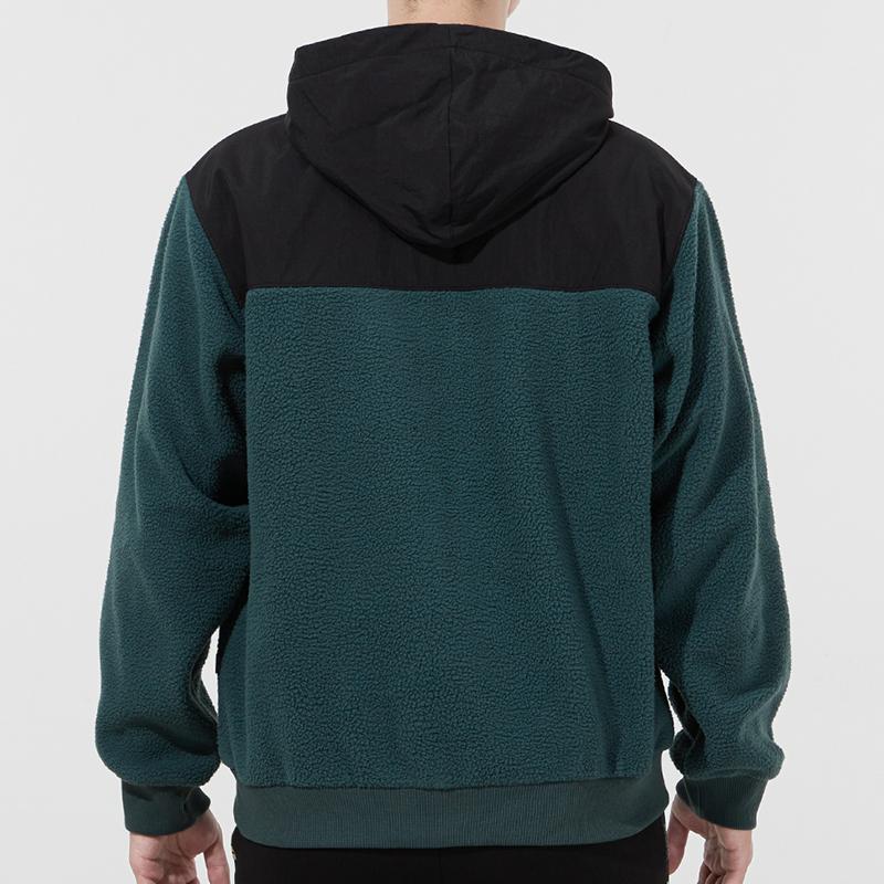 Puma Winterized Fleece-Lined Colorblock Hooded Jacket Men Outerwear Green 848253-80