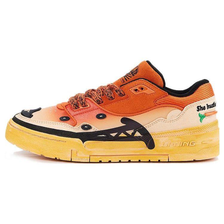 Li Ning Disney X 001 Btc Crazy Animal City Series Non-Slip Wear-Resistant Low-Top Sneakers Men Sneakers Orange AGCT061-1