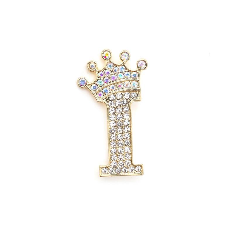 1 Pièce Broches pour Femmes & Hommes Broche Initiale Épingle de Col Strass Cristal Mode A-Z Ton Doré Épingle Corsage