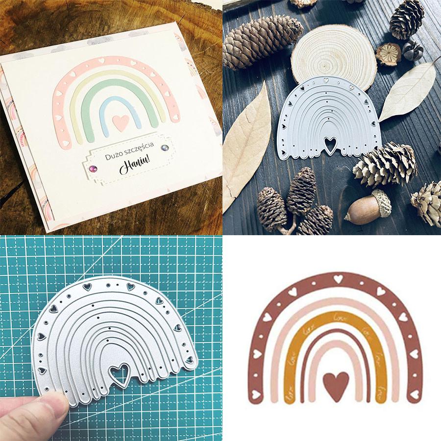 Rainbow Heart Metal Cutting Dies Stencil for DIY Scrapbooking Photo Album Embossing Paper Cards Crafts Diecuts