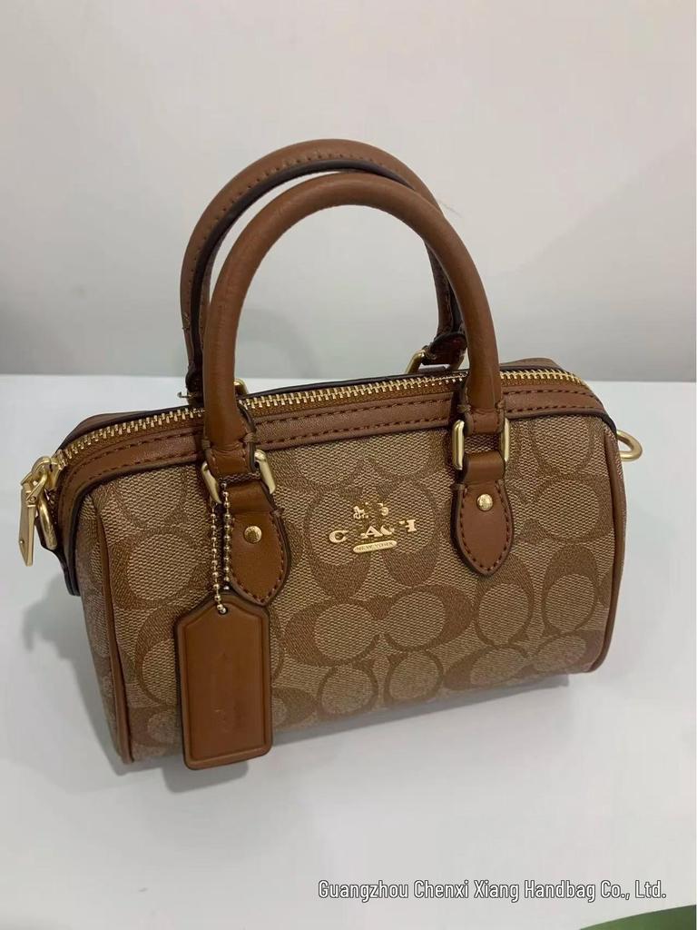 Coach Rowan Mini Boston Pillow Bag - Classic Monogram Handbag & Versatile Shoulder/Crossbody Women's Bag