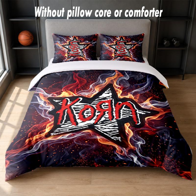 Korn Design Bed Bedding Set 1 Duvet Cover + 2 Pillowcases Soft Breathable Household Bed Linens