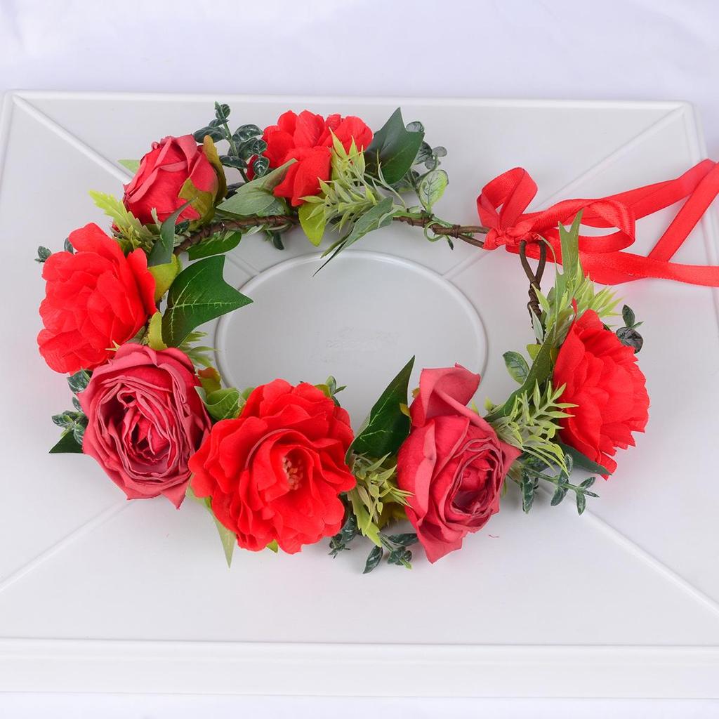 Europäischer & Amerikanischer Blumengirlande Kopfschmuck: Handgefertigtes Blumen-Stirnband im Wald-Stil für Damen - Perfekt für Weihnachten